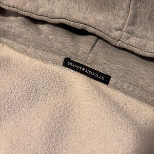 Brandy Melville Light Gray Fleece Hoodie